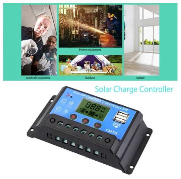 10A 12V/24V Solar Charge Controller with LCD Display